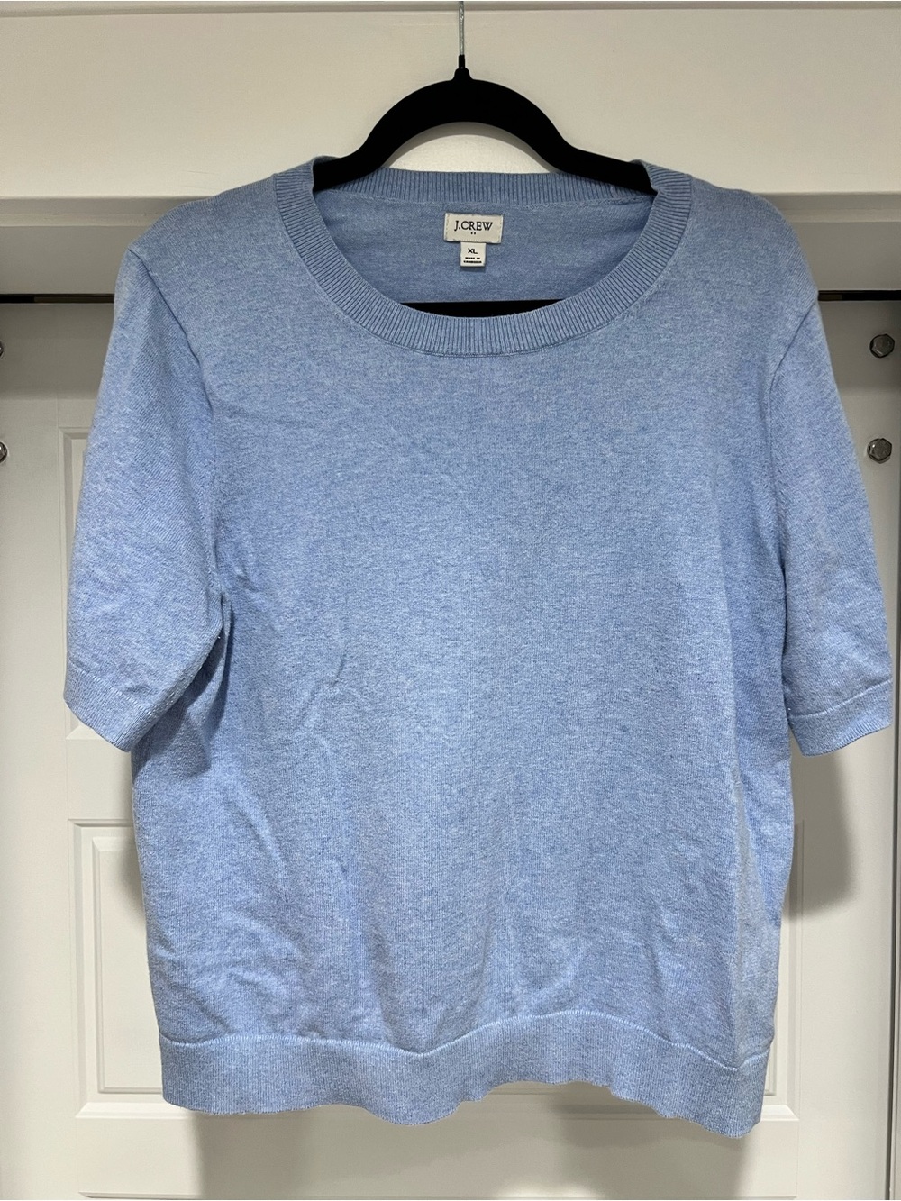 J. Crew Light Blue Short Sleeve Knit Sweater